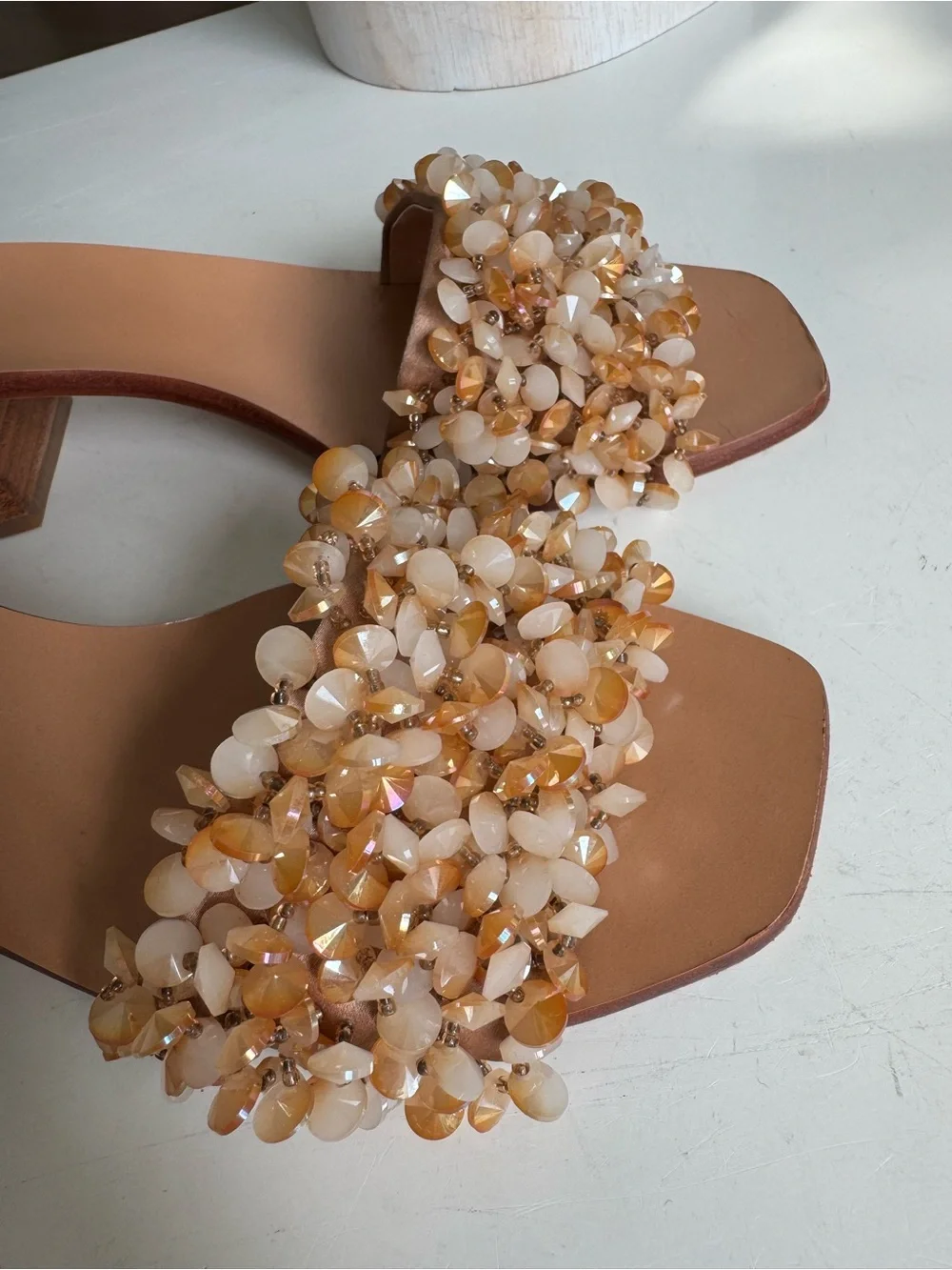 Tory Burch Embellished Beaded Heeled Sandals – Size 6.5